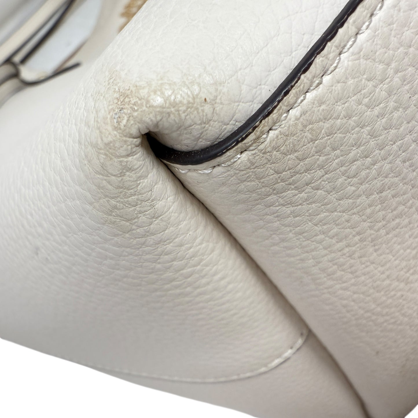 Leather Town Tote Designer By Coach, Size: Large