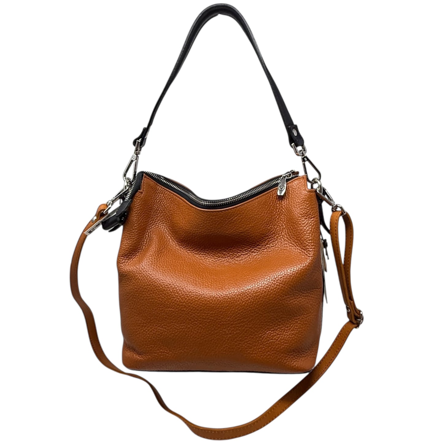 Made In Italy Leather Shoukder Bag By Valentina, Size: Medium