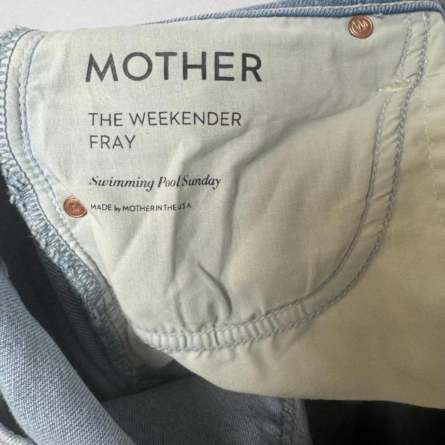 Weekender Fray Jeans Flared By Mother In Blue Denim, Size: 4