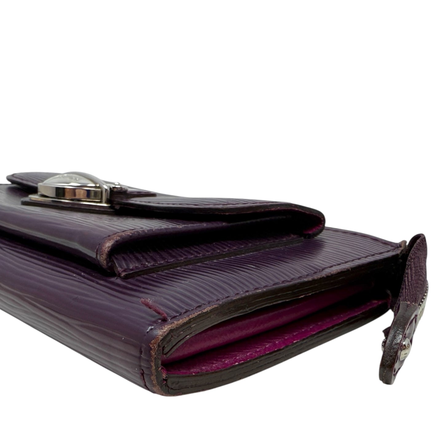 Astrid Wallet Luxury Designer By Louis Vuitton, In Cassis Epi Leather Size: Large