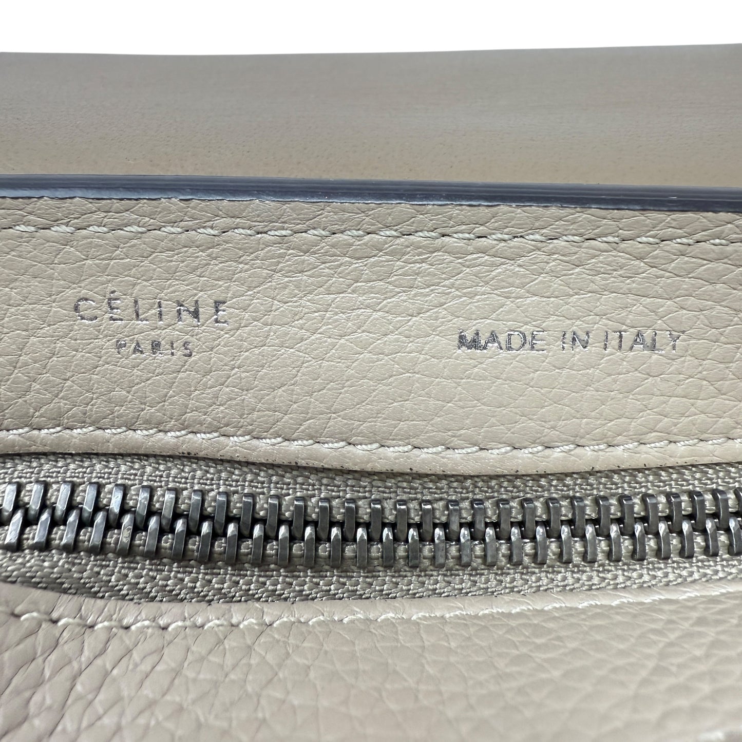Drummed Calfskin Suede Medium Trapeze Souris Tote Luxury Designer By Celine, Size: Medium