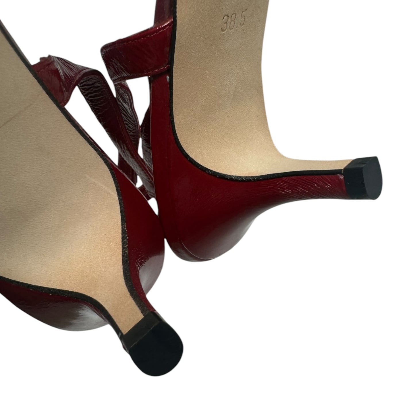 Agata Patent Cap Toe Slingback Shoes Heels Kitten By Susan van der Linde In Rose & Gold, Size: 8.5