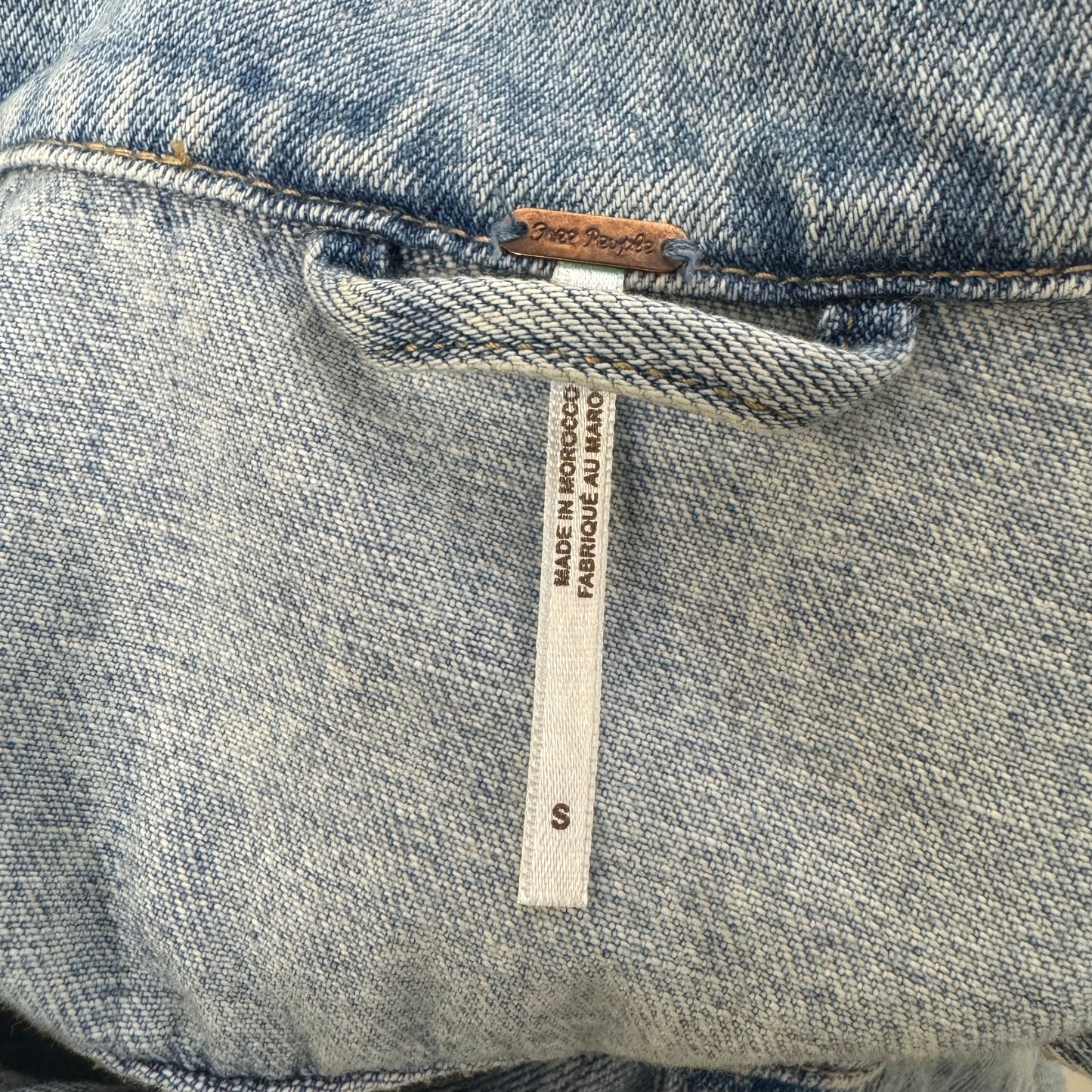 Jacket Denim By Free People In Blue Denim, Size: S