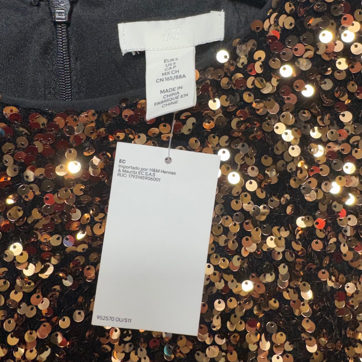 Dress Party Short By H&m In Gold, Size: S