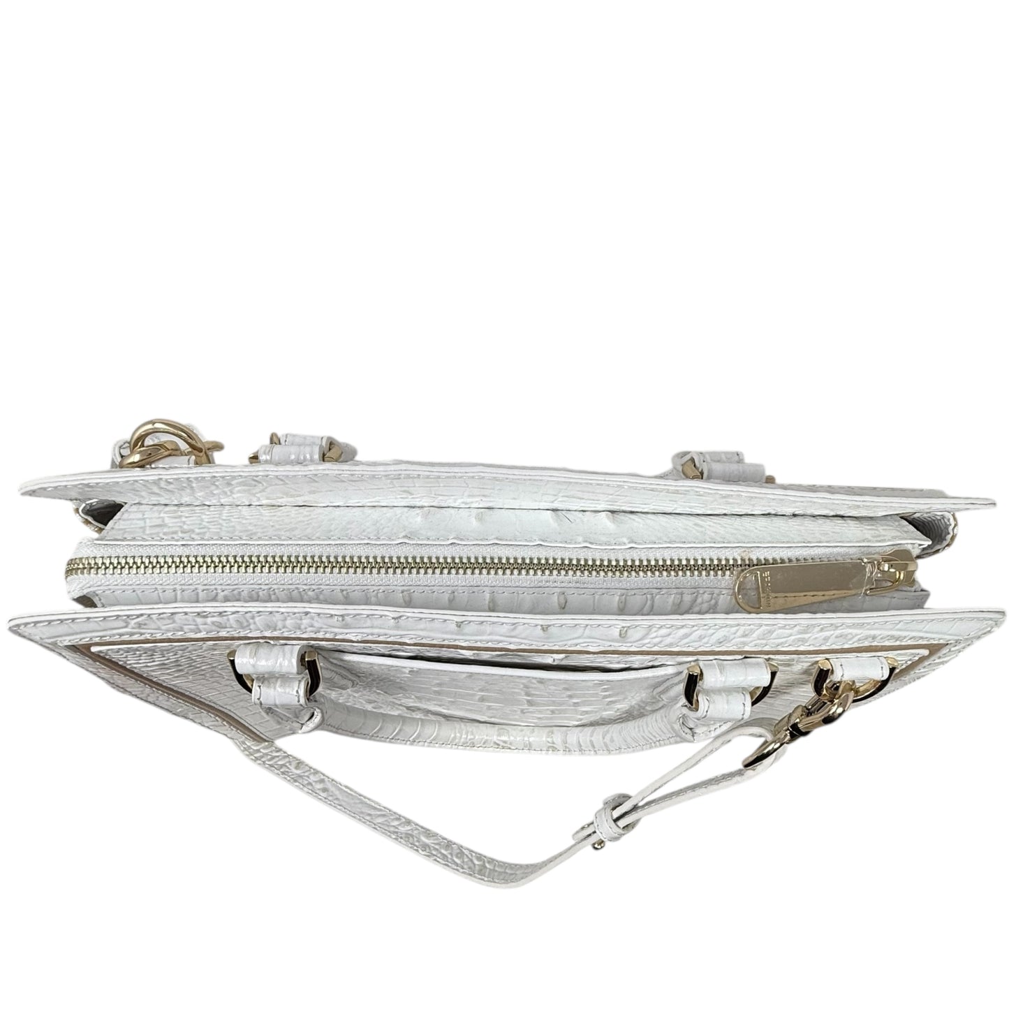 Small Finley Satchel Designer By Brahmin In Sea Salt White Colada, Size: Large