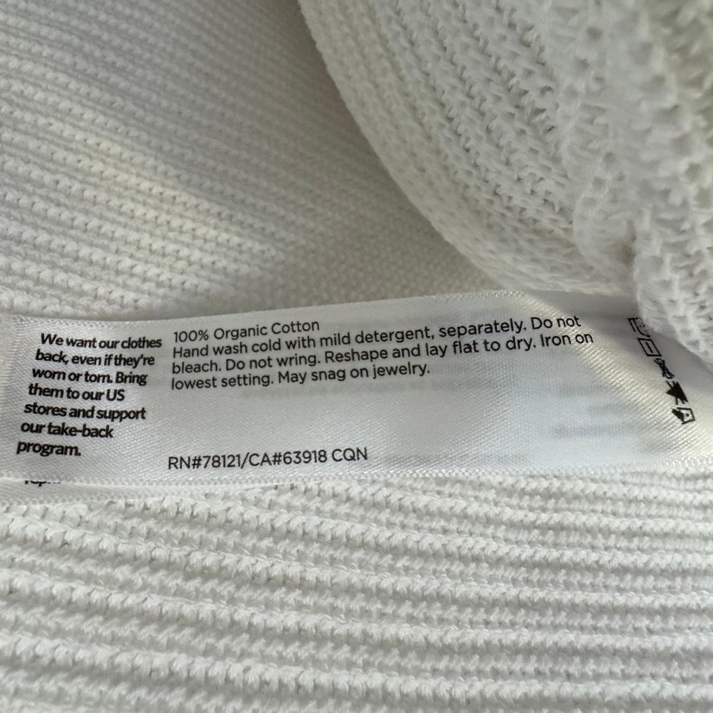 Organic Cotton Short Sleeve Sweater By Eileen Fisher In White, Size: L