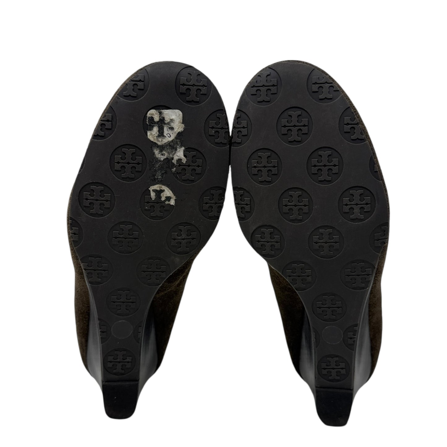 Sally Wedge Suede Pumps Designer By Tory Burch In Green, Size: 7.5