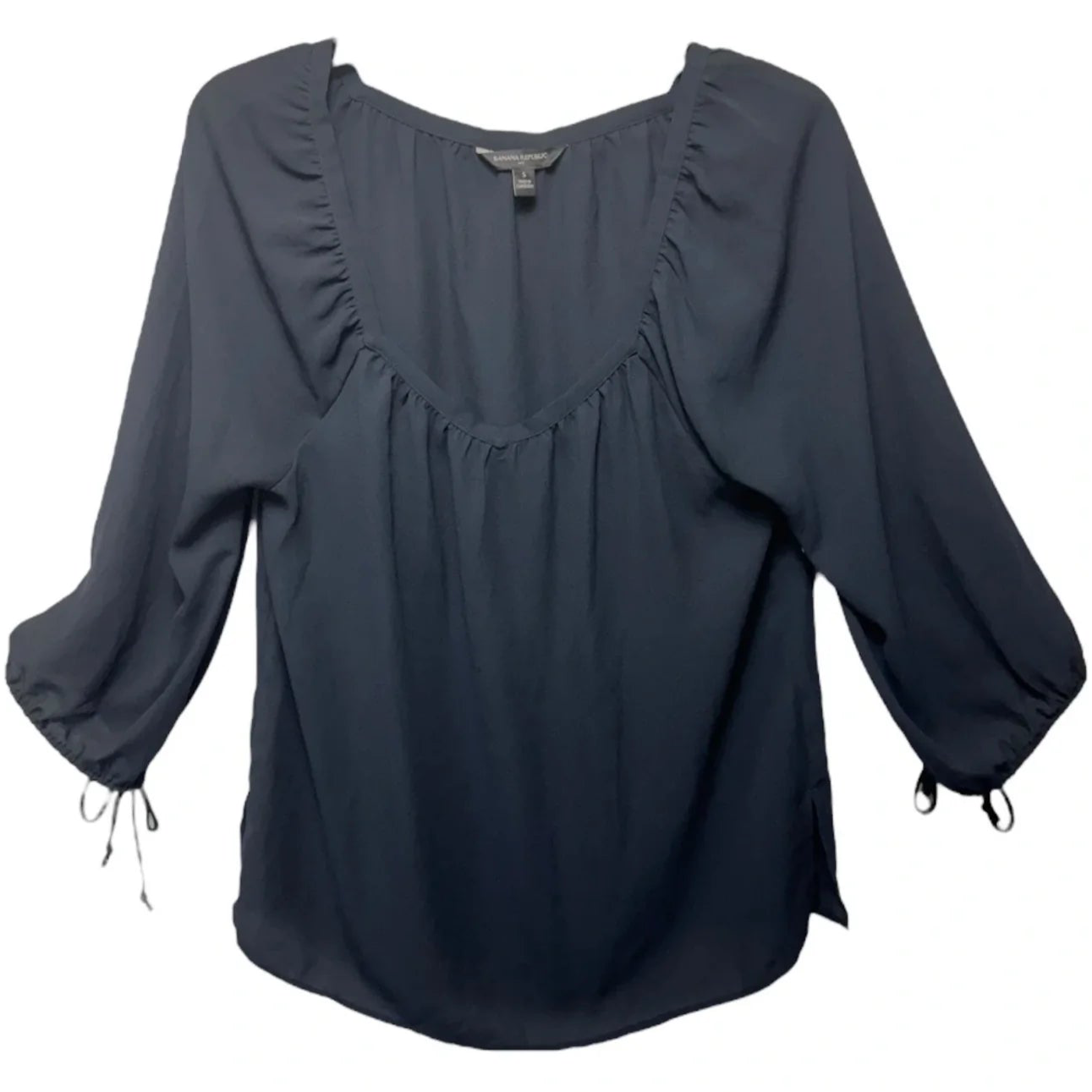 Blouse Long Sleeve By Banana Republic In Black, Size: S