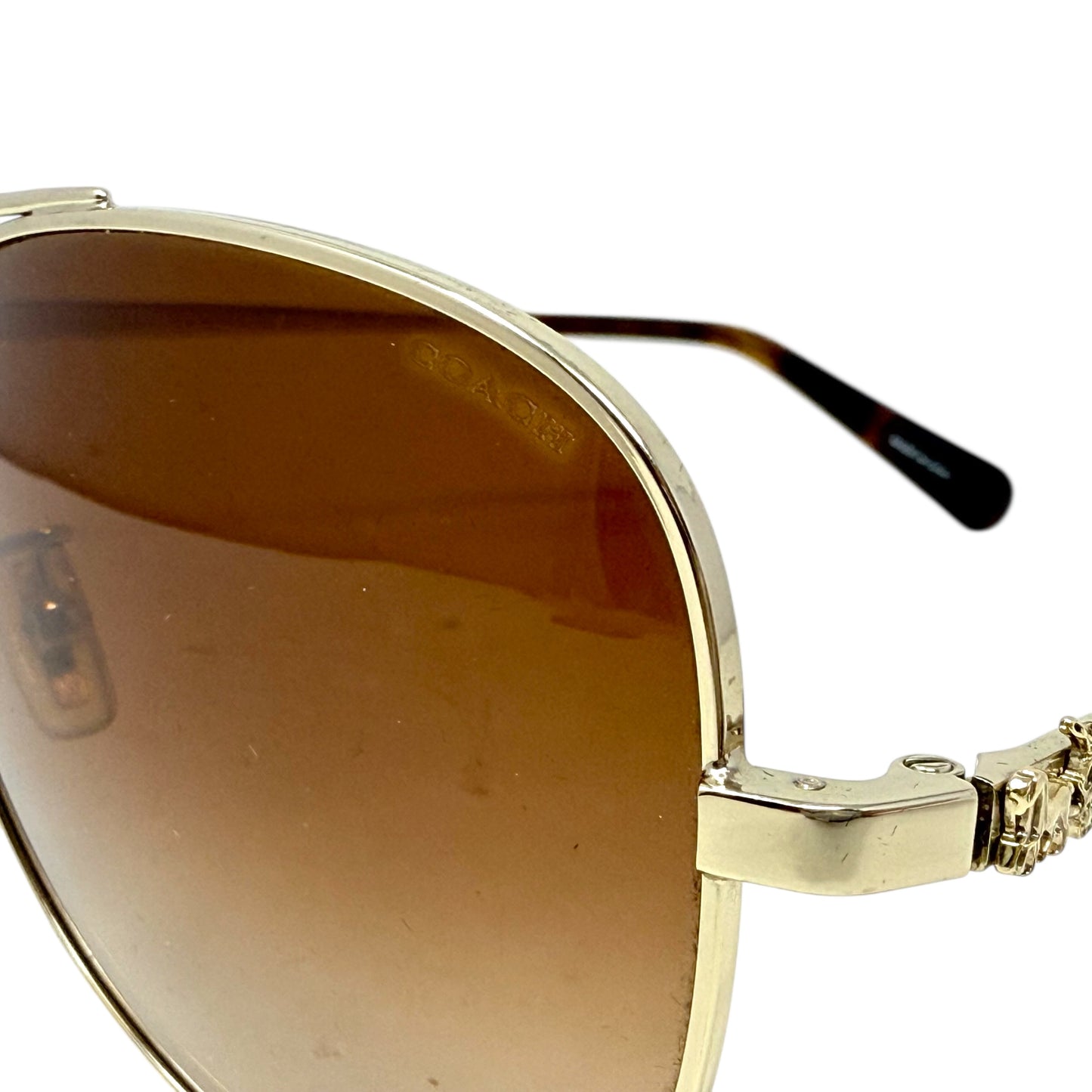 Horse And Carriage Metal Pilot Sunglasses Designer By Coach