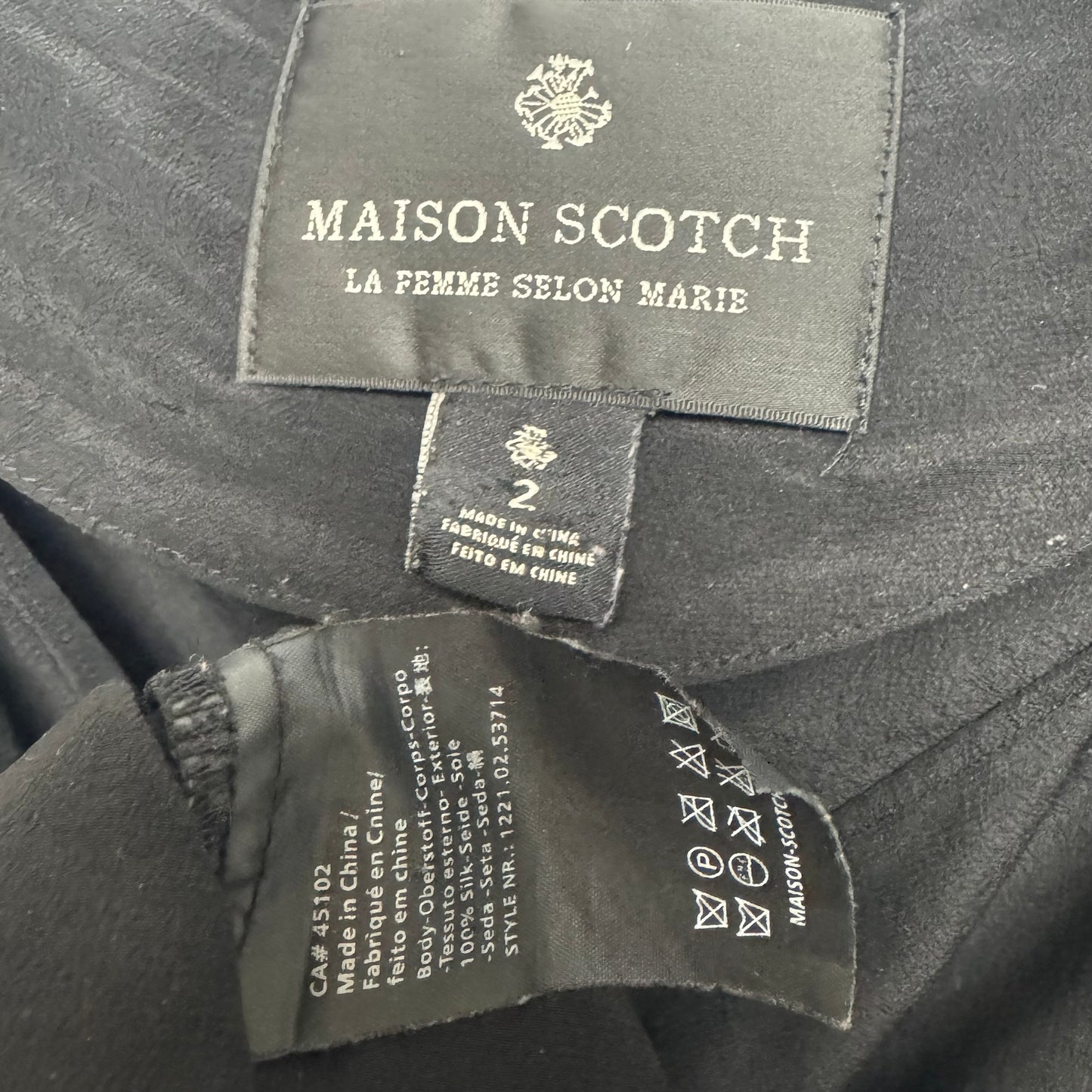 Silk Top Short Sleeve By maison scotch In Black, Size: 2