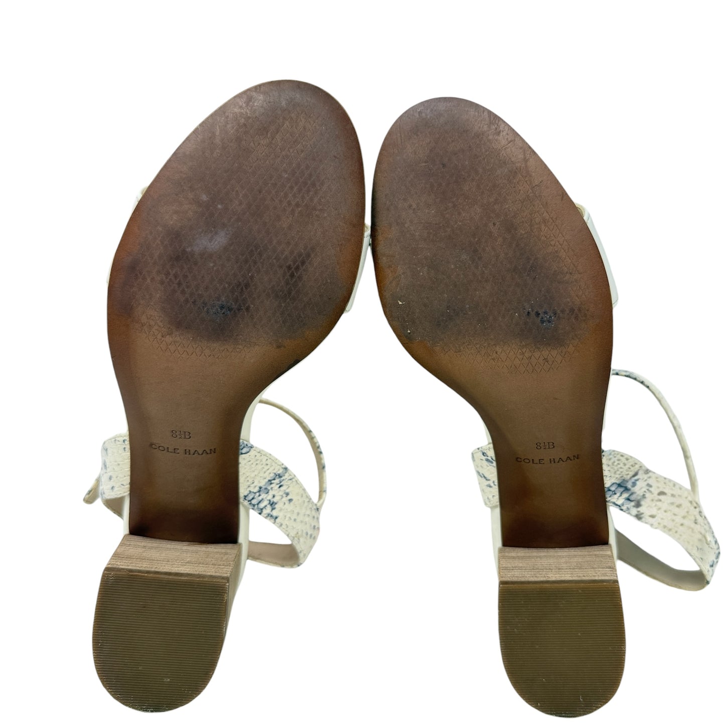 Sandals Heels Block By Cole-haan In Cream, Size: 8.5