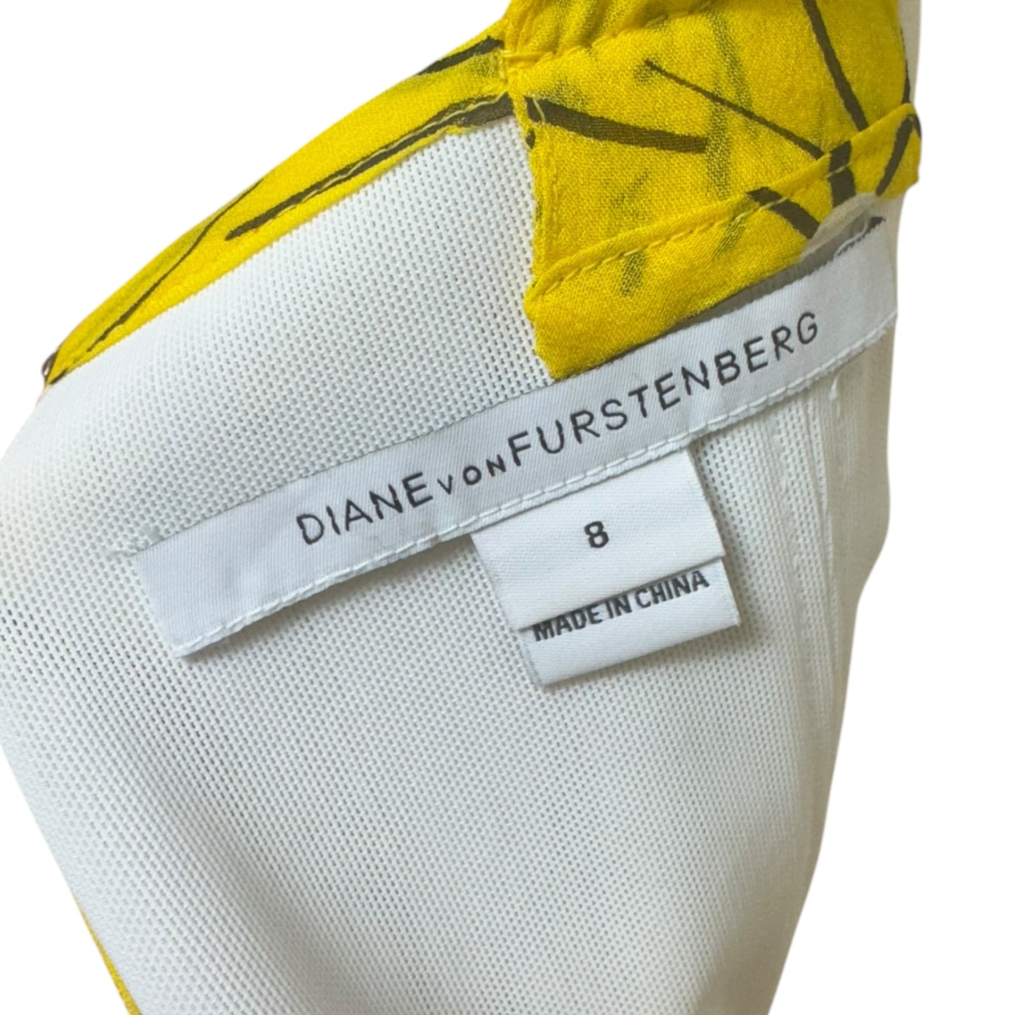 Lillie Silk Chiffon Dress Dress Designer By Diane Von Furstenberg In Sunglight Yellow, Size: 8