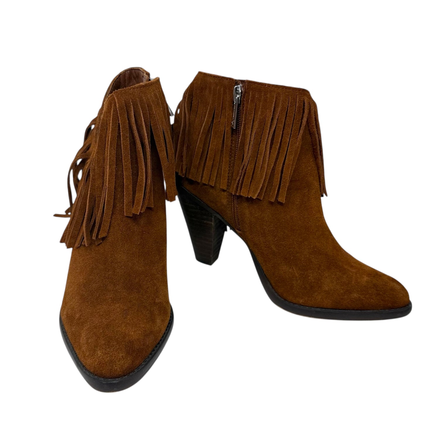 Jewels Suede Fringe Ankle Boots By Jessica Simpson In Brown, Size: 7