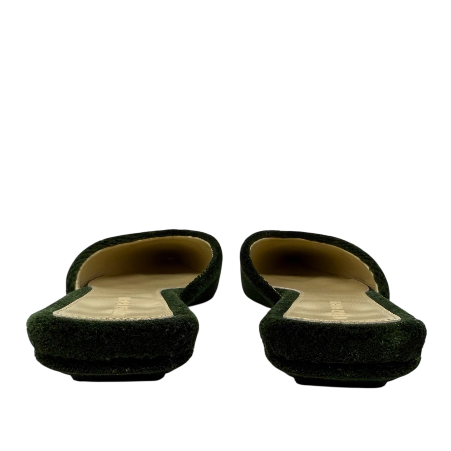 Carpet Point-Toe Ballerina Slippers Luxury Designer By Bottega Veneta In Bottle Green, Size: US 9/IT 39