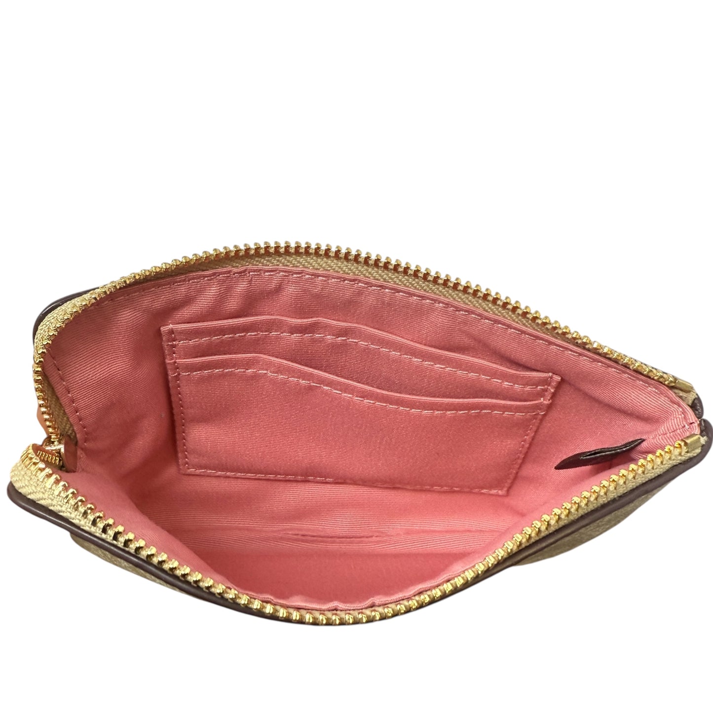 Signature Corner Zip Wristlet Designer By Coach, Size: Small