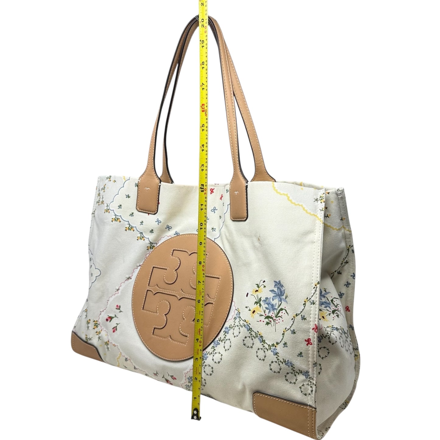Ella Large Floral Canvas Tote Designer By Tory Burch, Size: Large