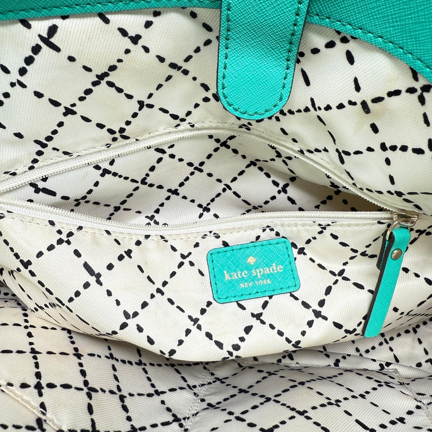 Newbury Lane Cadene Satchel Designer By Kate Spade In Neon Turquoise, Size: Medium