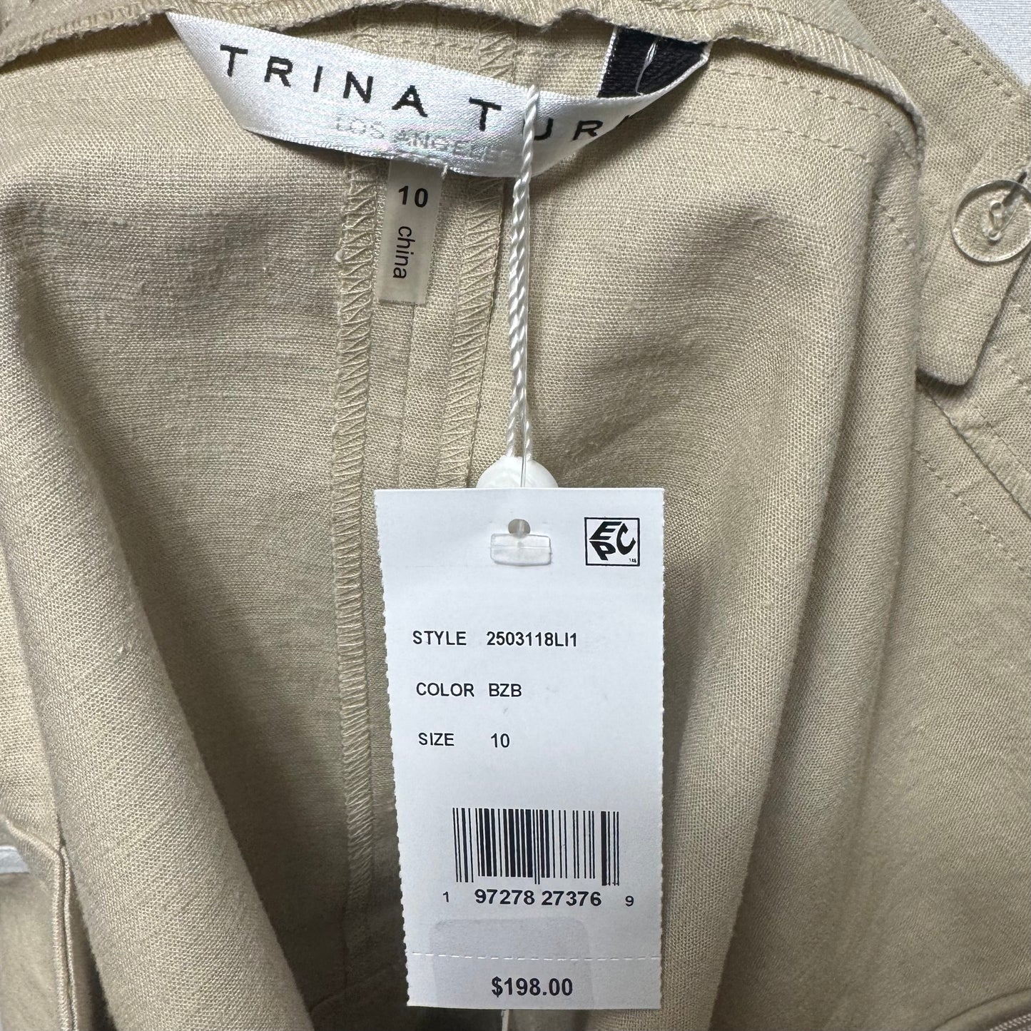 Sauvignon Linen Blend Top Sleeveless By Trina Turk In Tan, Size: 10