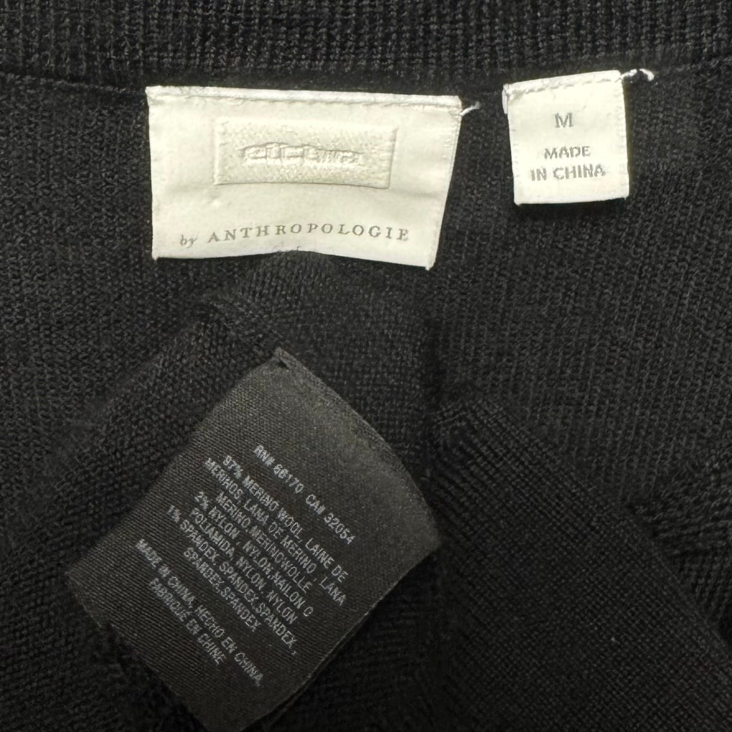 Wool Knit Top Short Sleeve By Ettiwa for Anthropologie In Black, Size: M