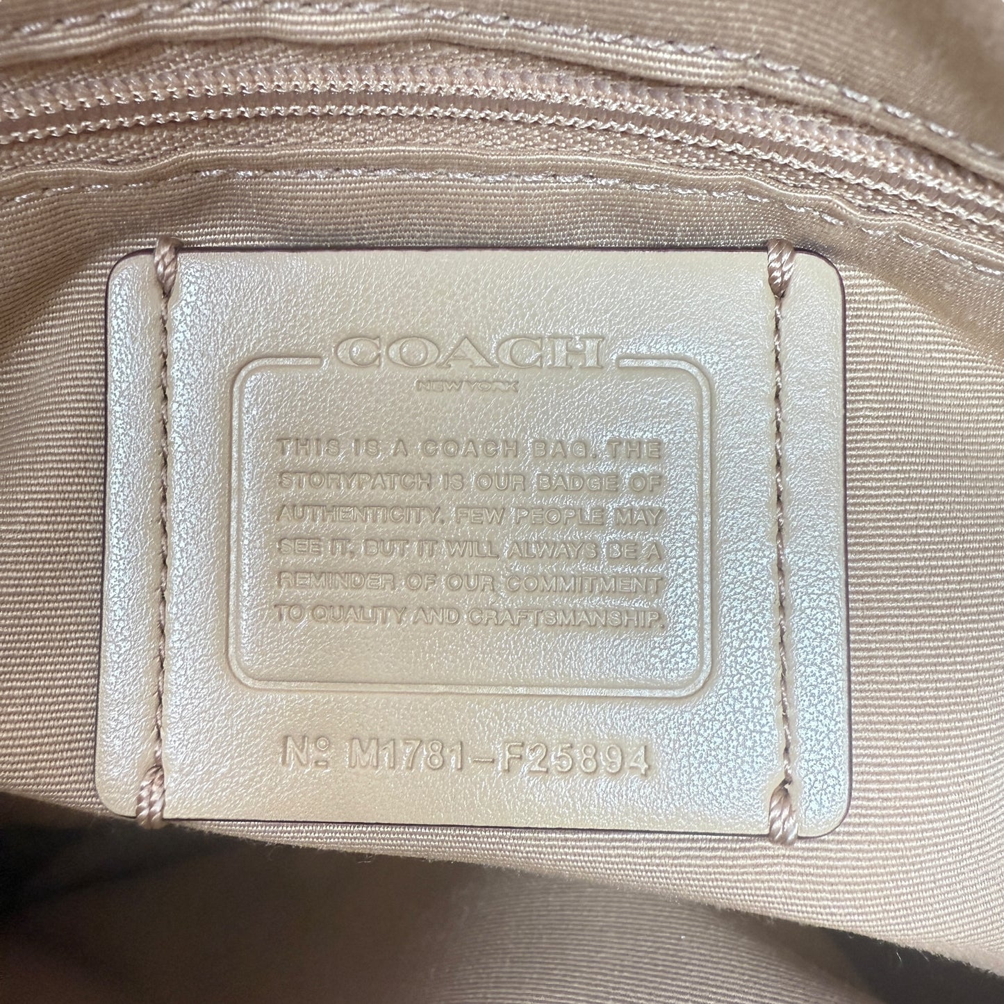 Lexy Chain Floral Leather Shoulder Bag Designer By Coach, Size: Medium