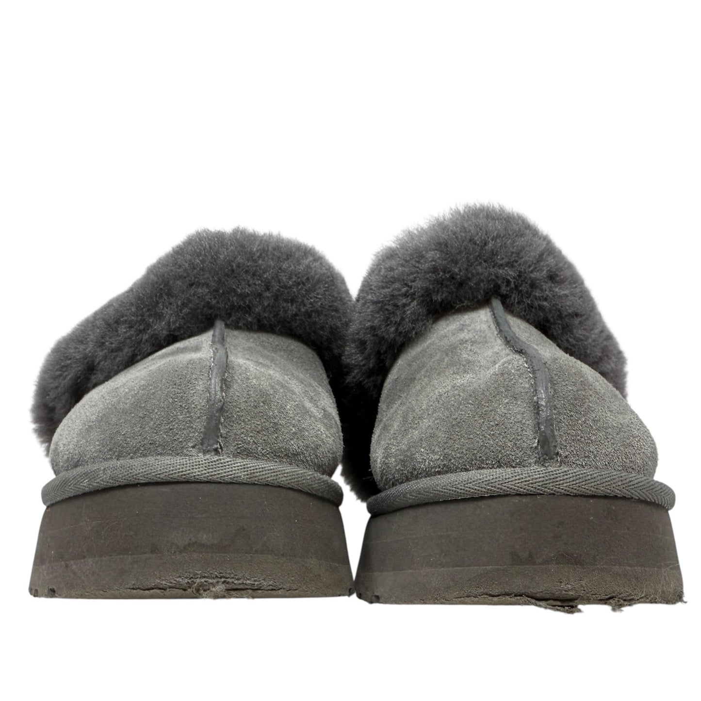 Disquette Platform Slippers Designer By Ugg In Grey, Size: 6