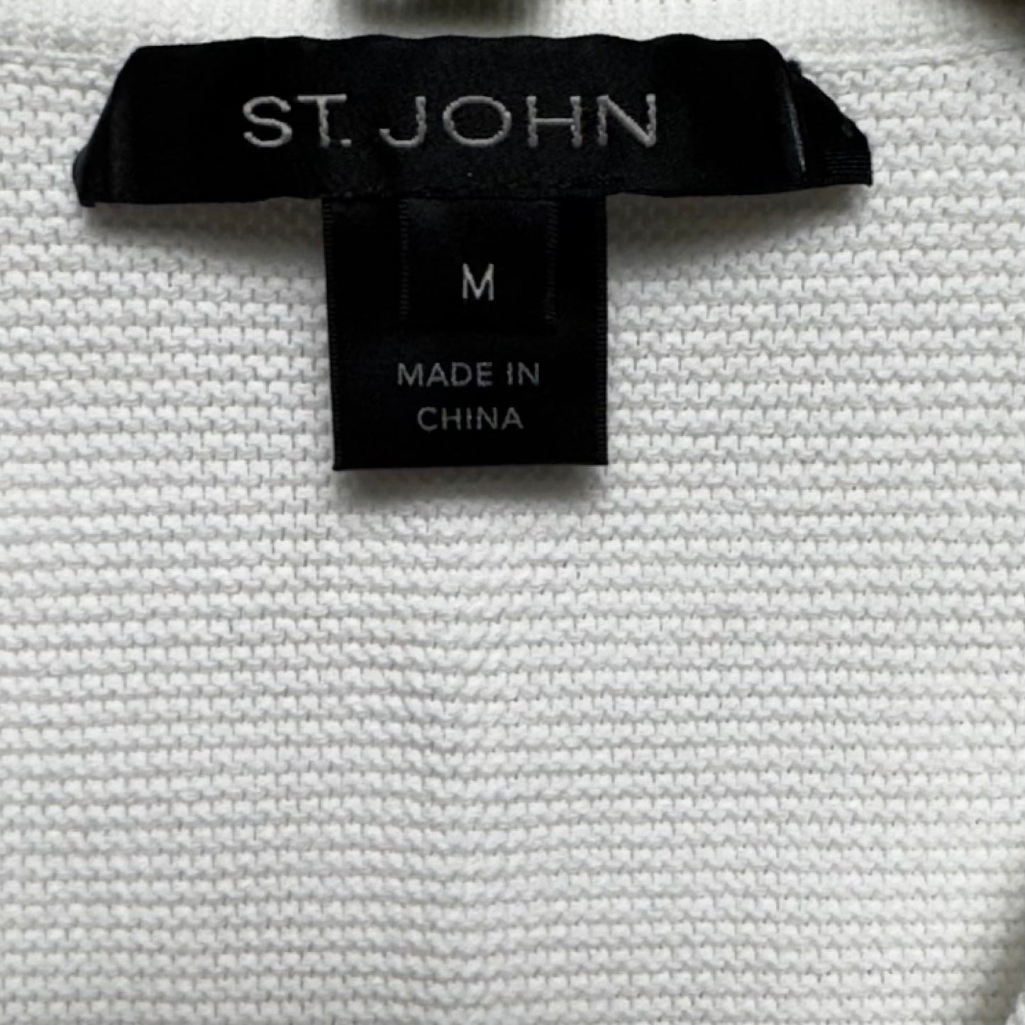 Knit Top Long Sleeve By St. John In White, Size: M