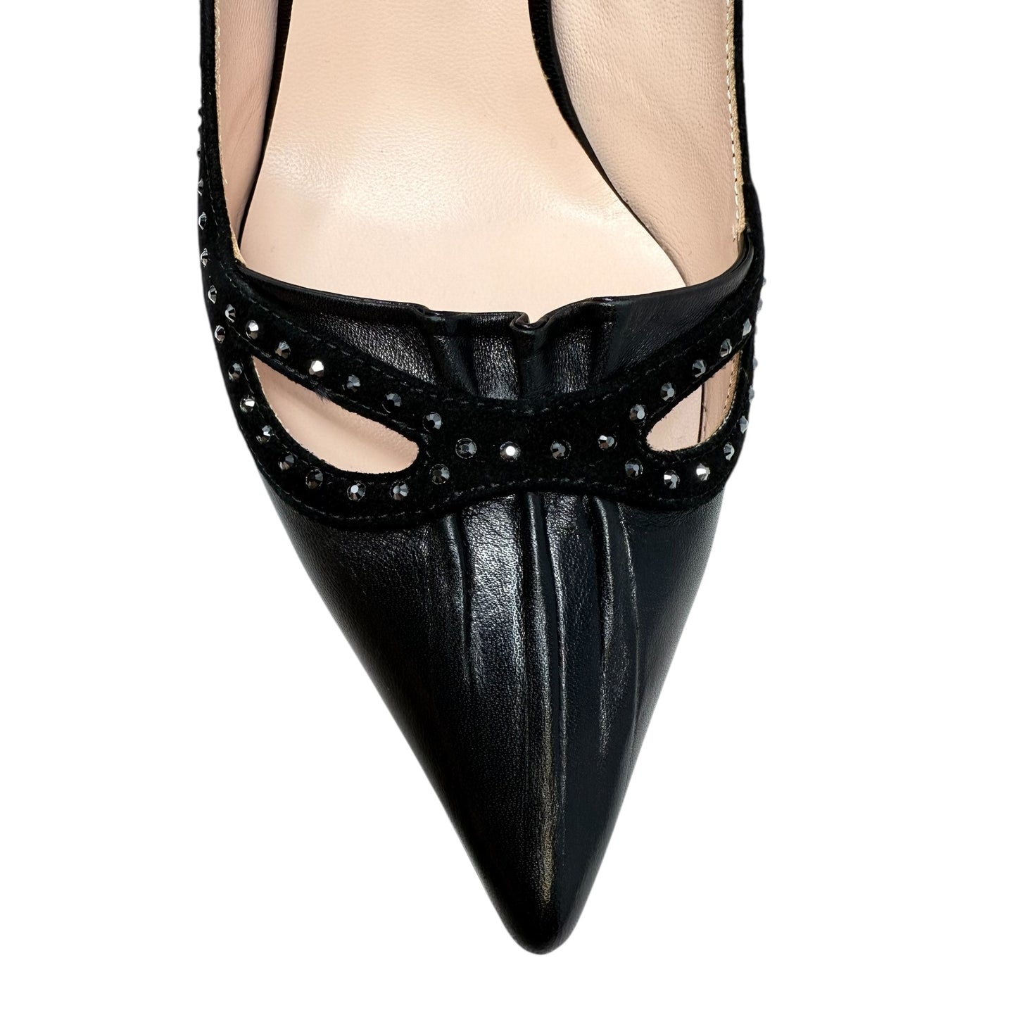 Capretto Camoscio Crystal Embellished Cutout Stiletto Pumps By N° 21 In Black, Size: US 8.5/IT 38.5