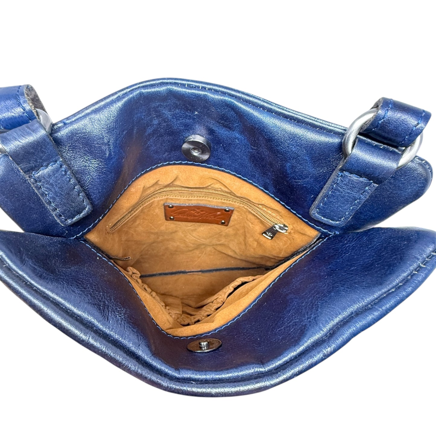 Prizzi Tooled Leather Crossbody Designer By Patricia Nash, Size: Large