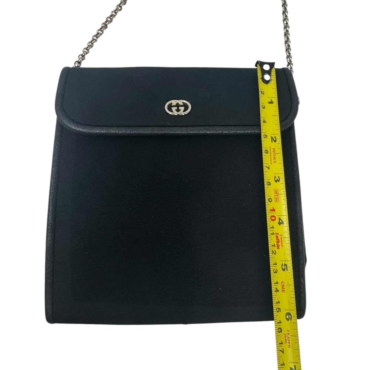 Vintage Canvas Chain Strap Crossbody Handbag Luxury Designer By Gucci, Size: Medium