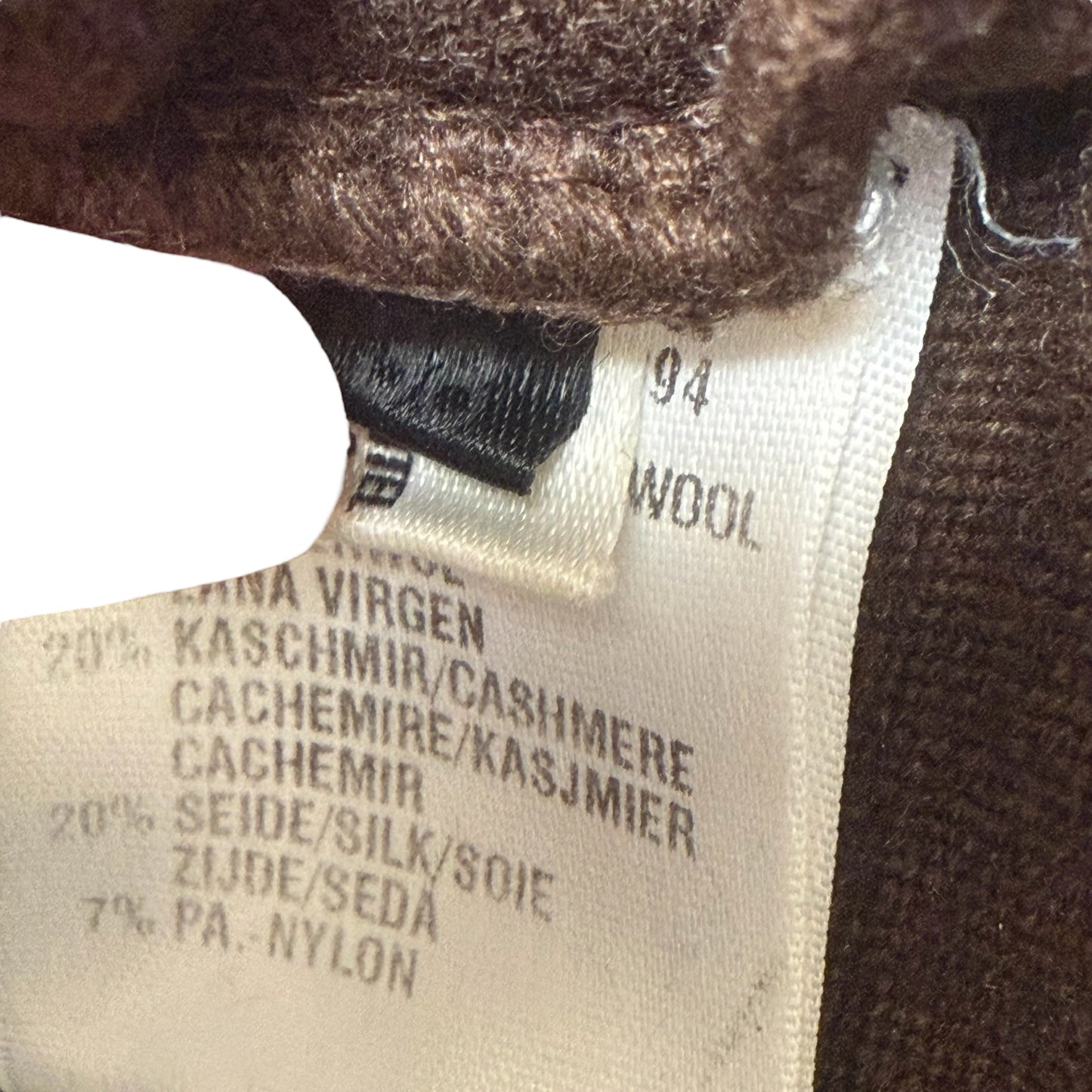 Wool Cashmere Silk Blend & Crystal Embellished Cardigan Sweater Twin Set Designer By Escada In Brown, Size: 6