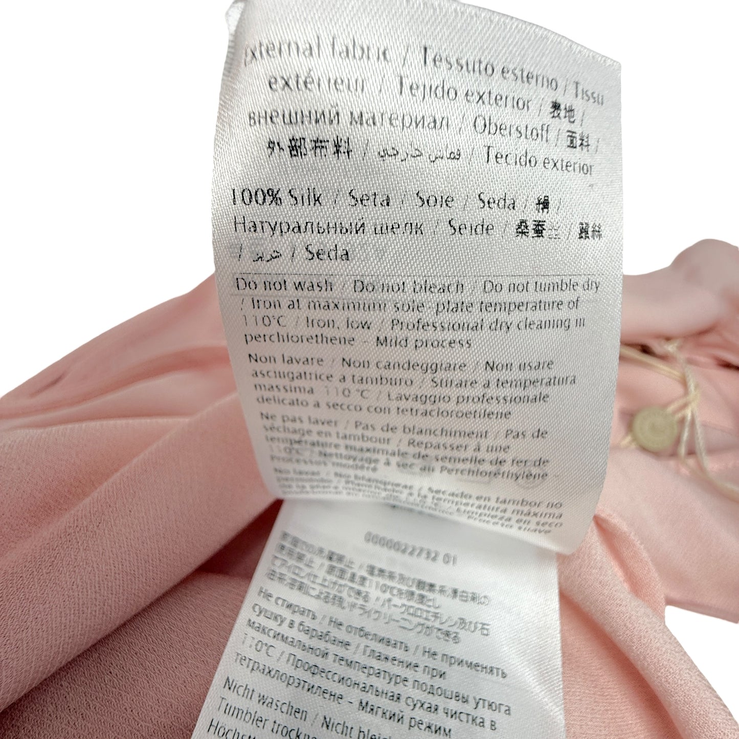 Ruffled Silk Crépe de Chine Mini Dress Luxury Designer By Valentino Garavani In Pink, Size: US 8/IT 44