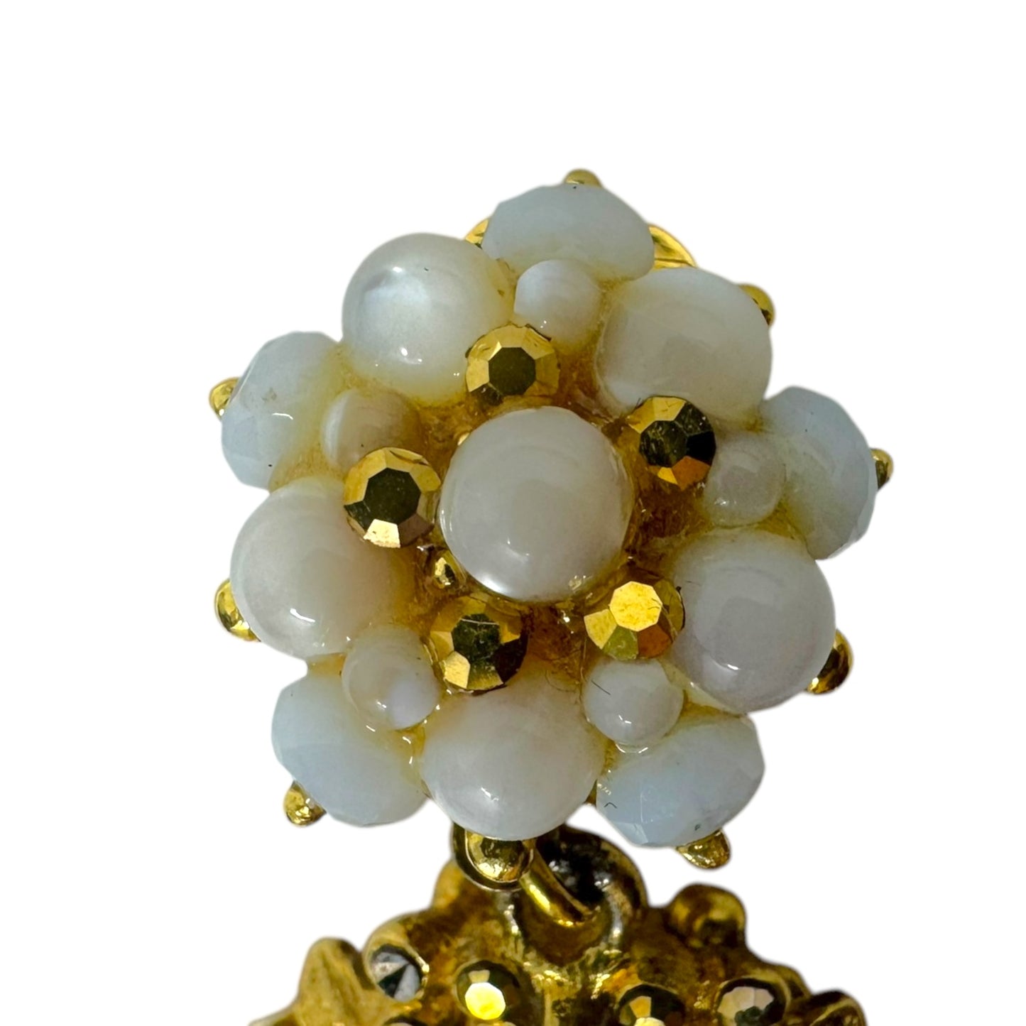 Mother Of Pearl Gold Plated Chandelier Earrings By Barerra
