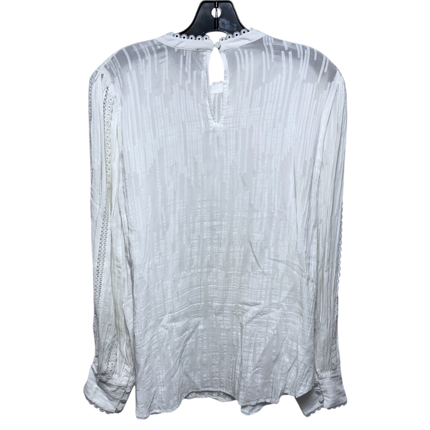Top Long Sleeve By Ann Taylor In White, Size: L