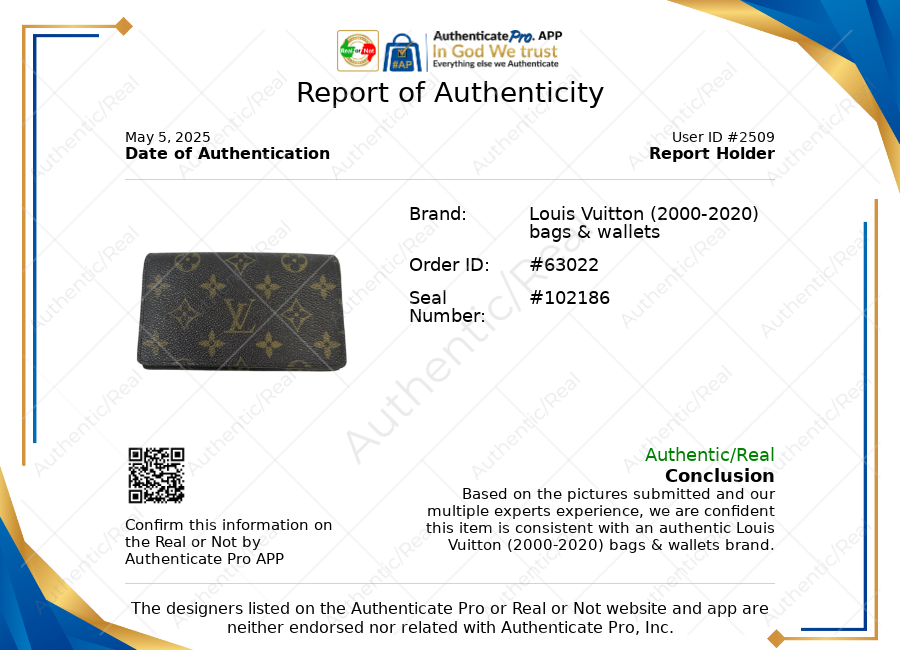 Trésor Monogram Bifold Wallet Luxury Designer By Louis Vuitton, Size: Medium
