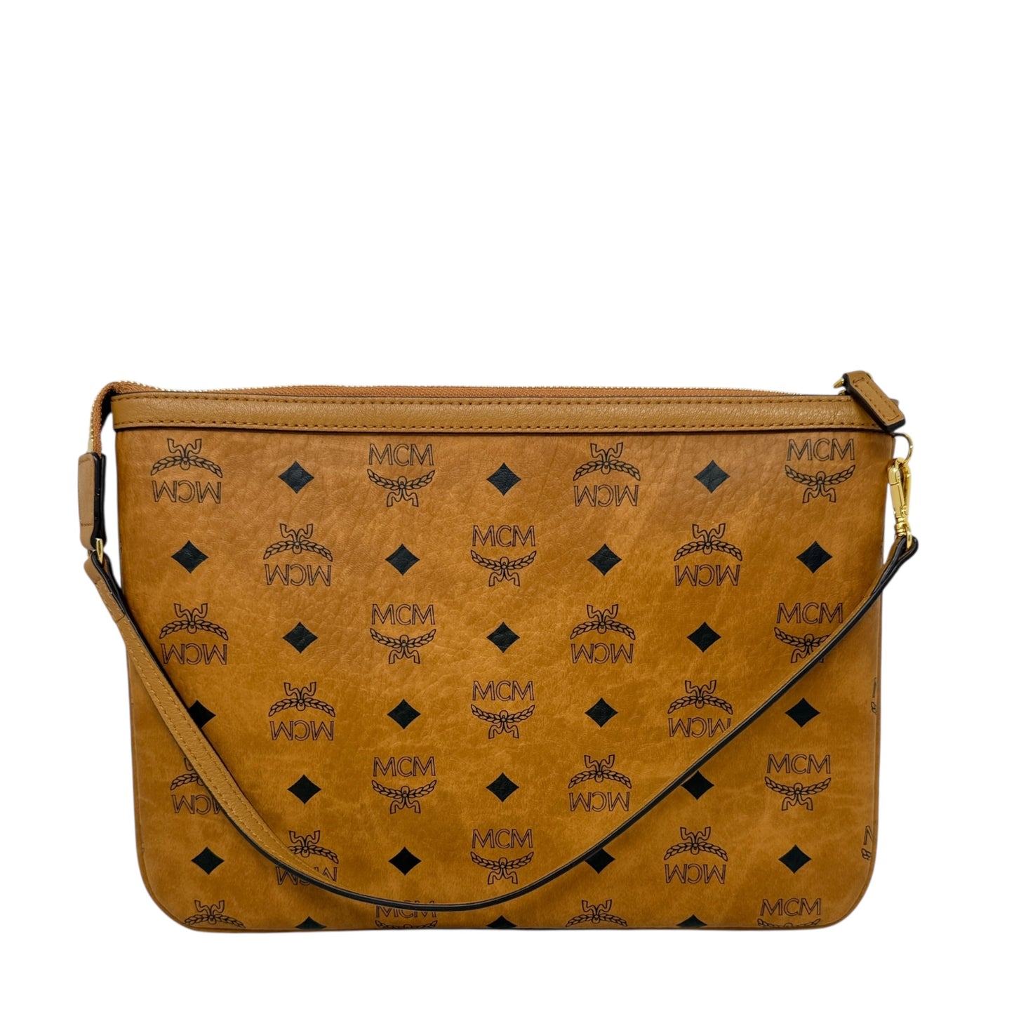 Visetos Pochette Wristlet Luxury Designer By MCM In Coated Canvas & Leather, Size: Medium