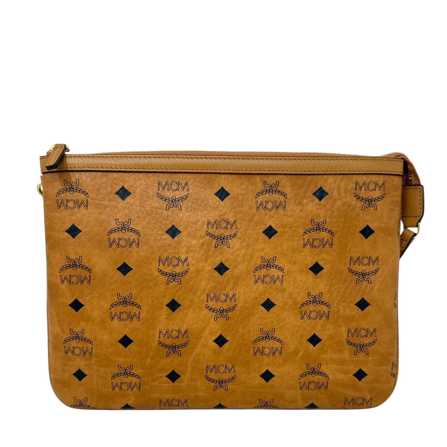 Visetos Pochette Wristlet Luxury Designer By MCM In Coated Canvas & Leather, Size: Medium