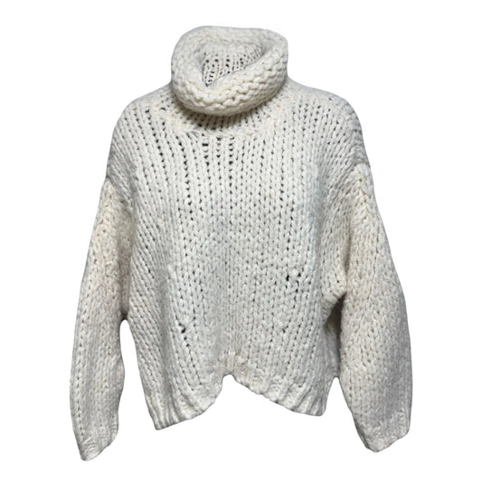 Chunky Turtleneck Sweater By Anthropologie In Cream, Size: XXS