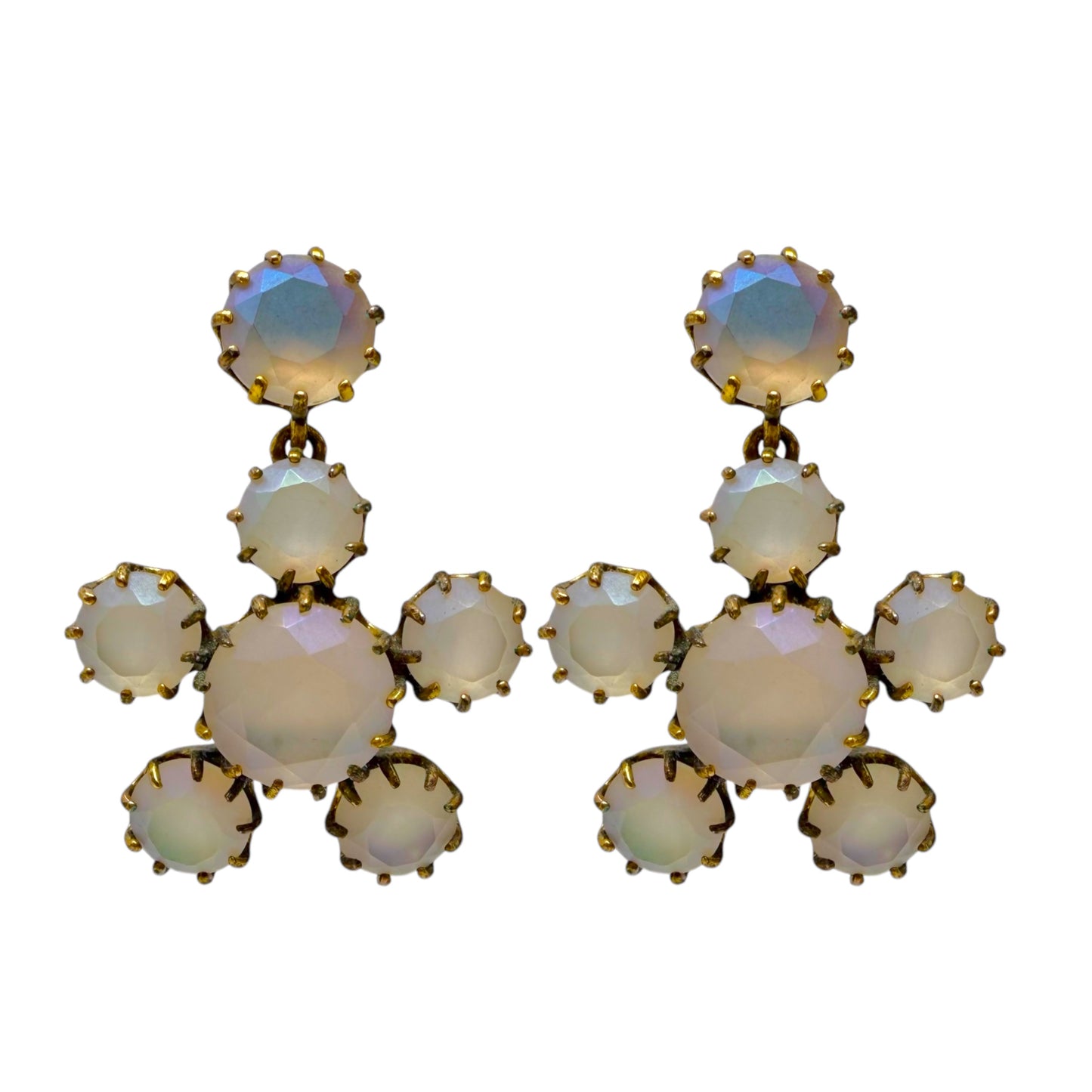 Iridescent Floral Gold Plated Drop Earrings By J Crew