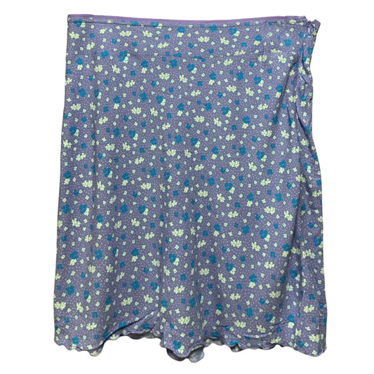 IRL Floral Mini Slip Skirt By Free People In Ice Combo, Size: 6