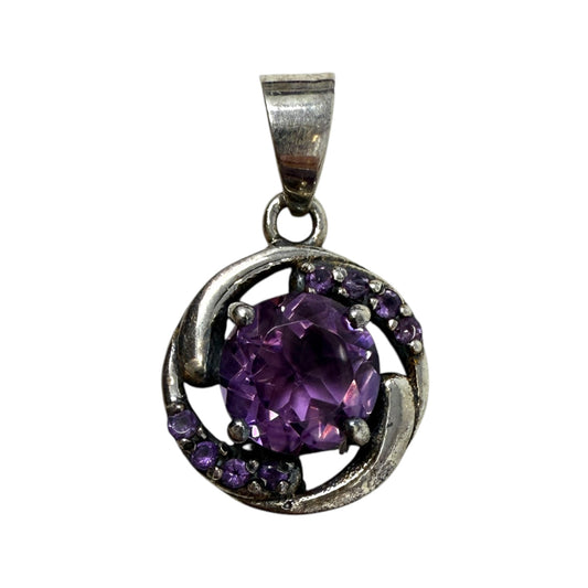 Amethyst & Sterling Silver Pendant Unknown Brand