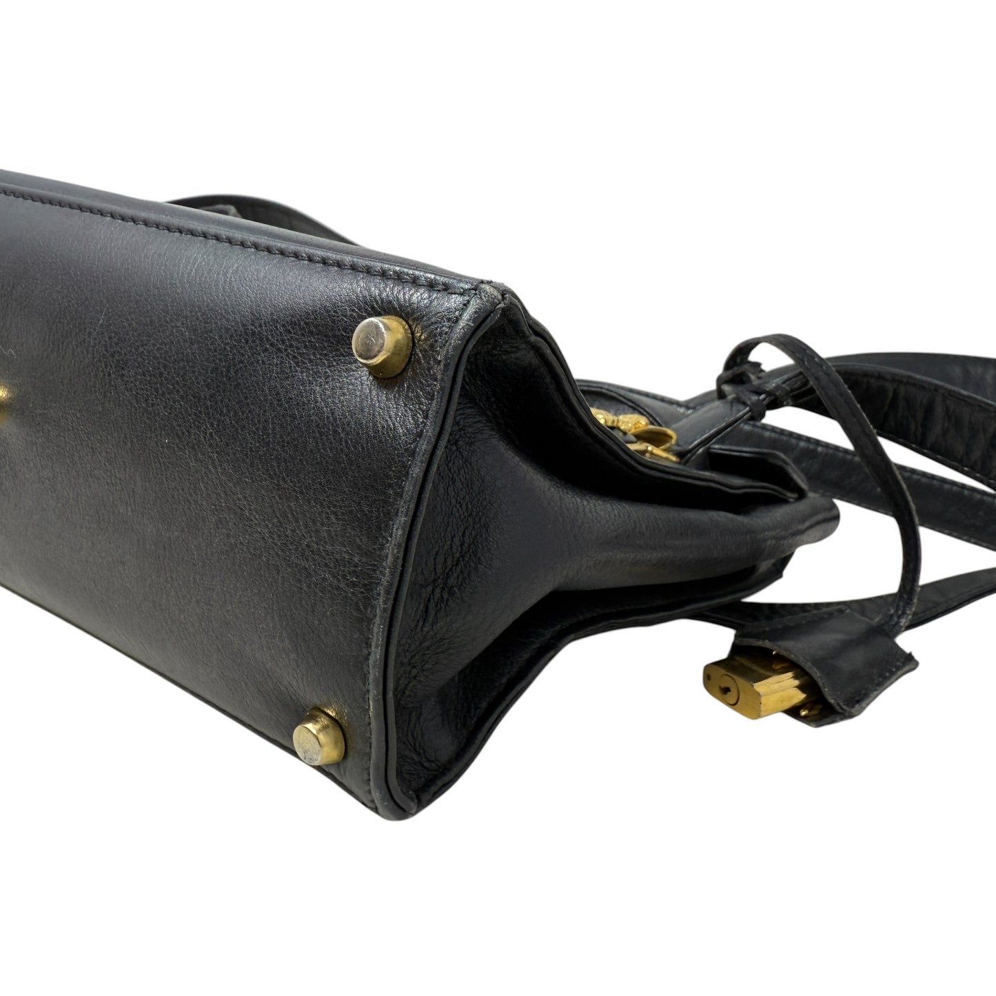 Vintage 90’s Medusa Medallion Leather Flap Shoulder Bag Luxury Designer By Gianni Versace, Size: Medium