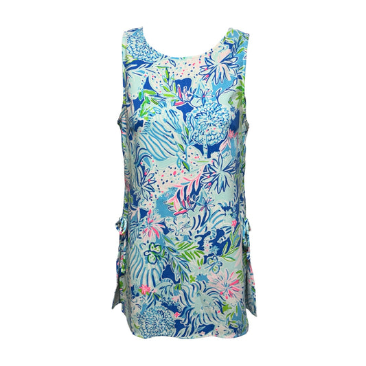 Pearl Romper Designer By Lilly Pulitzer In Coastal Blue Lion Around, Size: XXS