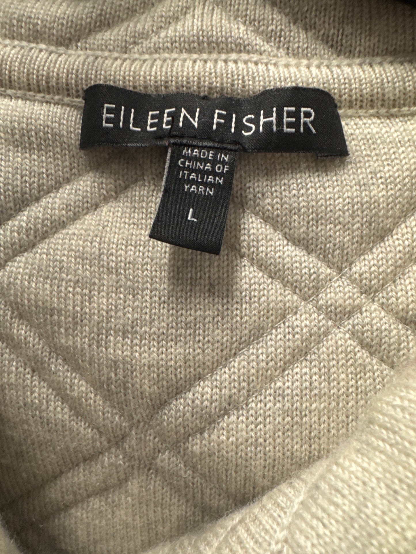 Vest Puffer & Quilted By Eileen Fisher In Cream, Size: L
