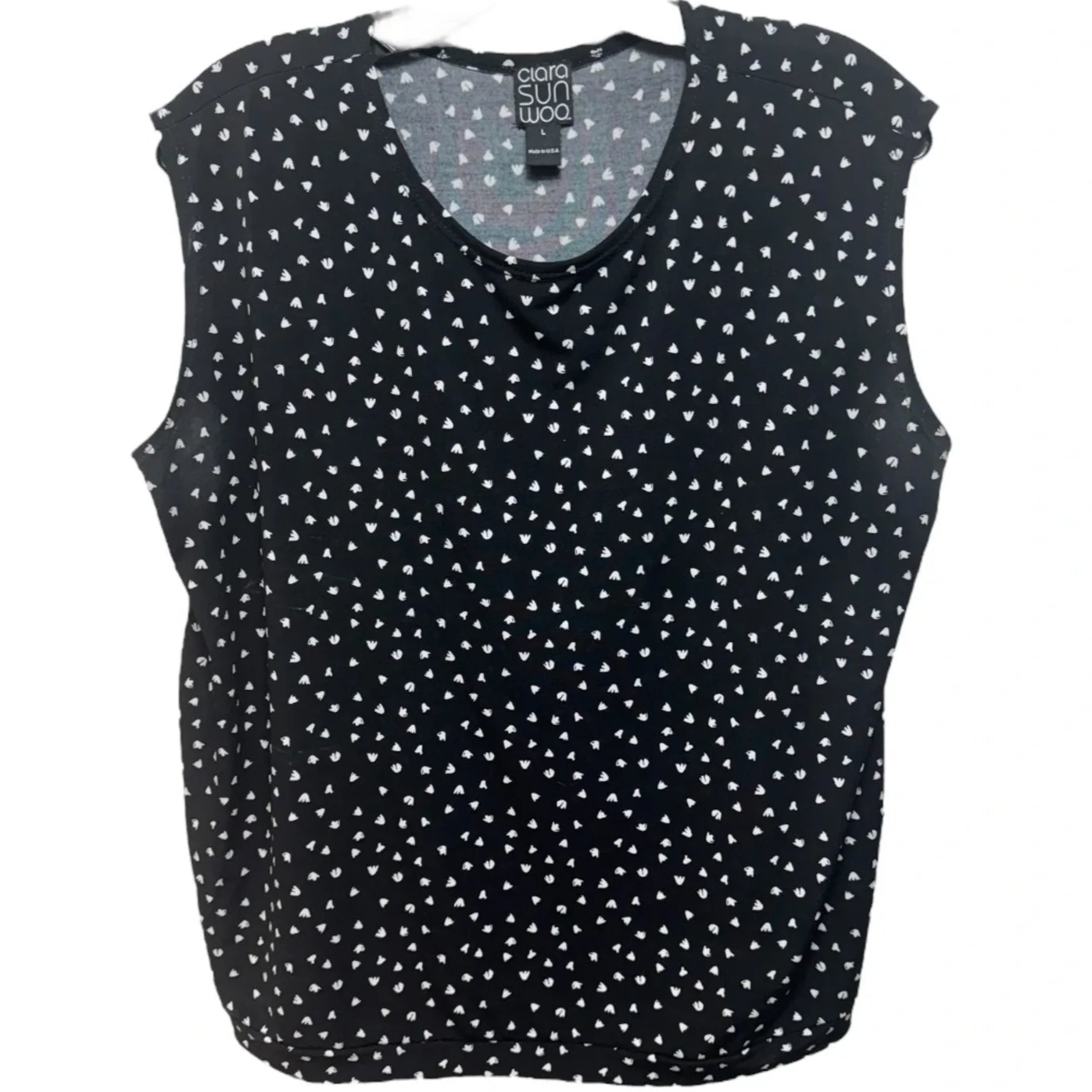 Top Sleeveless By Clara Sun Woo In Black & White, Size: L