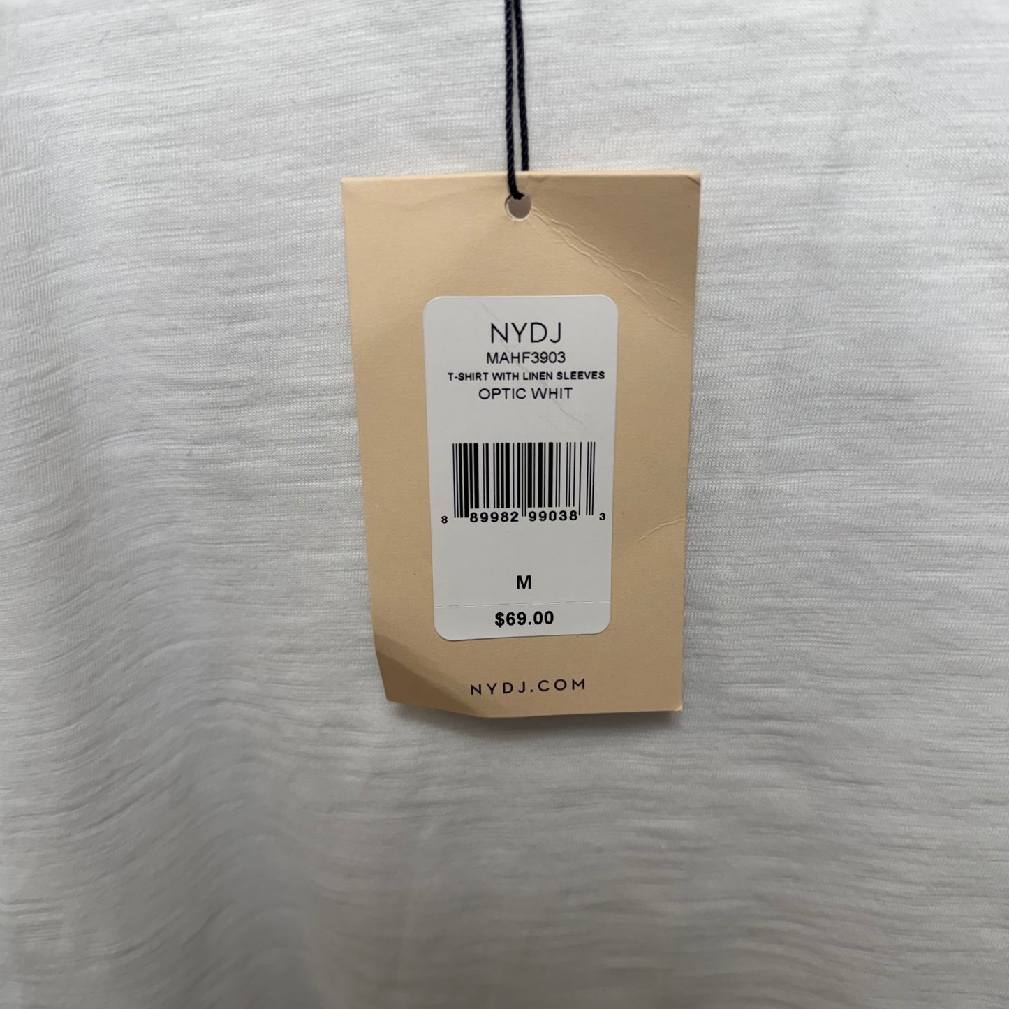 T-Shirt With Linen Long Sleeve By Not Your Daughters Jeans In Optic White, Size: L