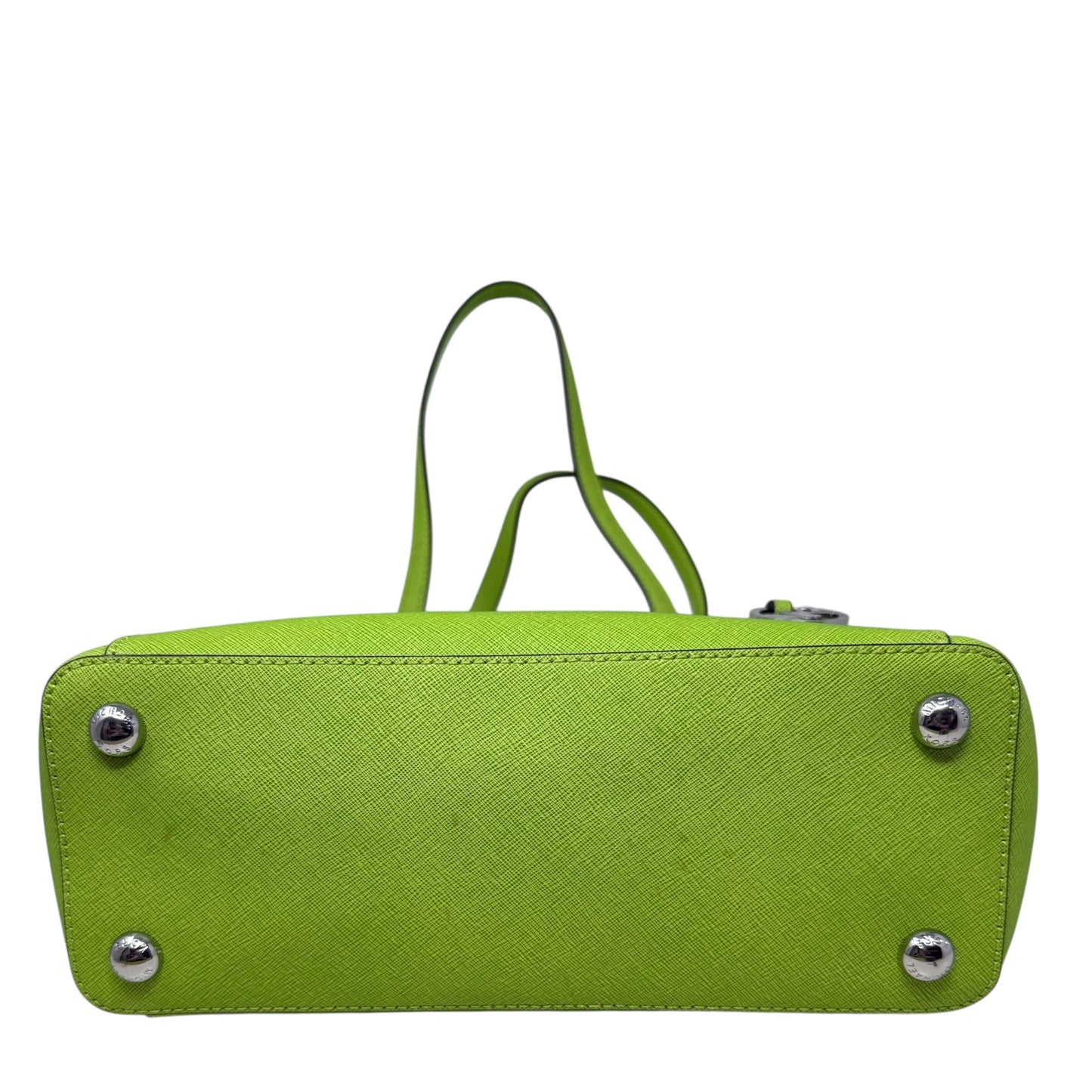 Jet Set East West Top-Zip Saffiano Leather Tote In Pear Designer By Michael Kors, Size: Medium