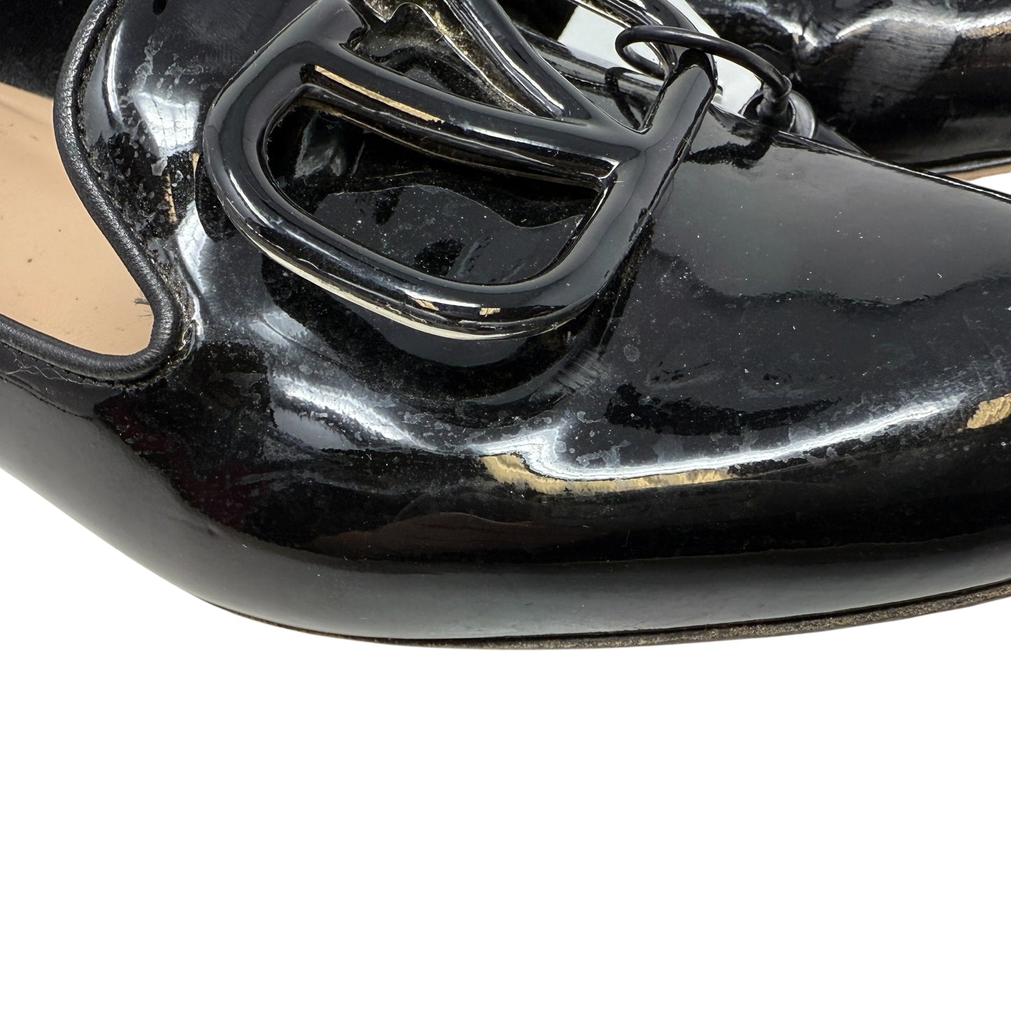 VLogo Patent Leather Loafers Luxury Designer By Valentino-garavani In Black, Size: 8.5 (IT 38.5)