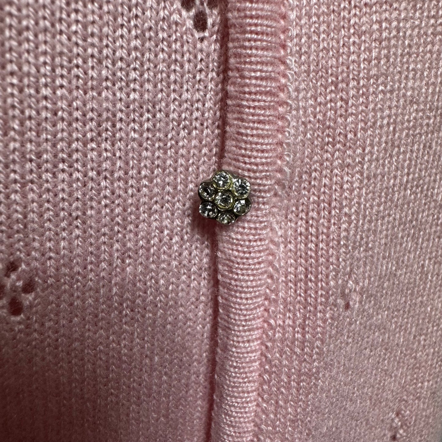 Cashmere Silk Blend Cardigan Sweater Twin Set Designer By Escada In Pink, Size: M