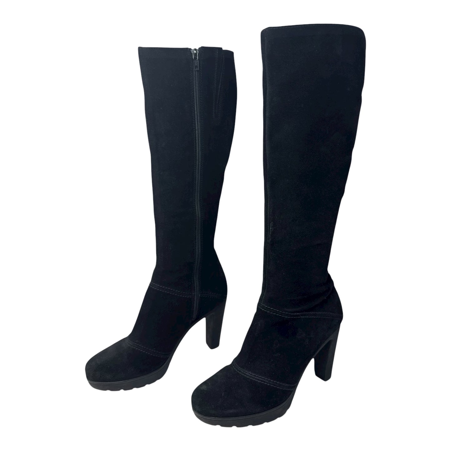 Dixie Waterproof Boots Mid-calf Heels By La Canadienne In Black, Size: 8