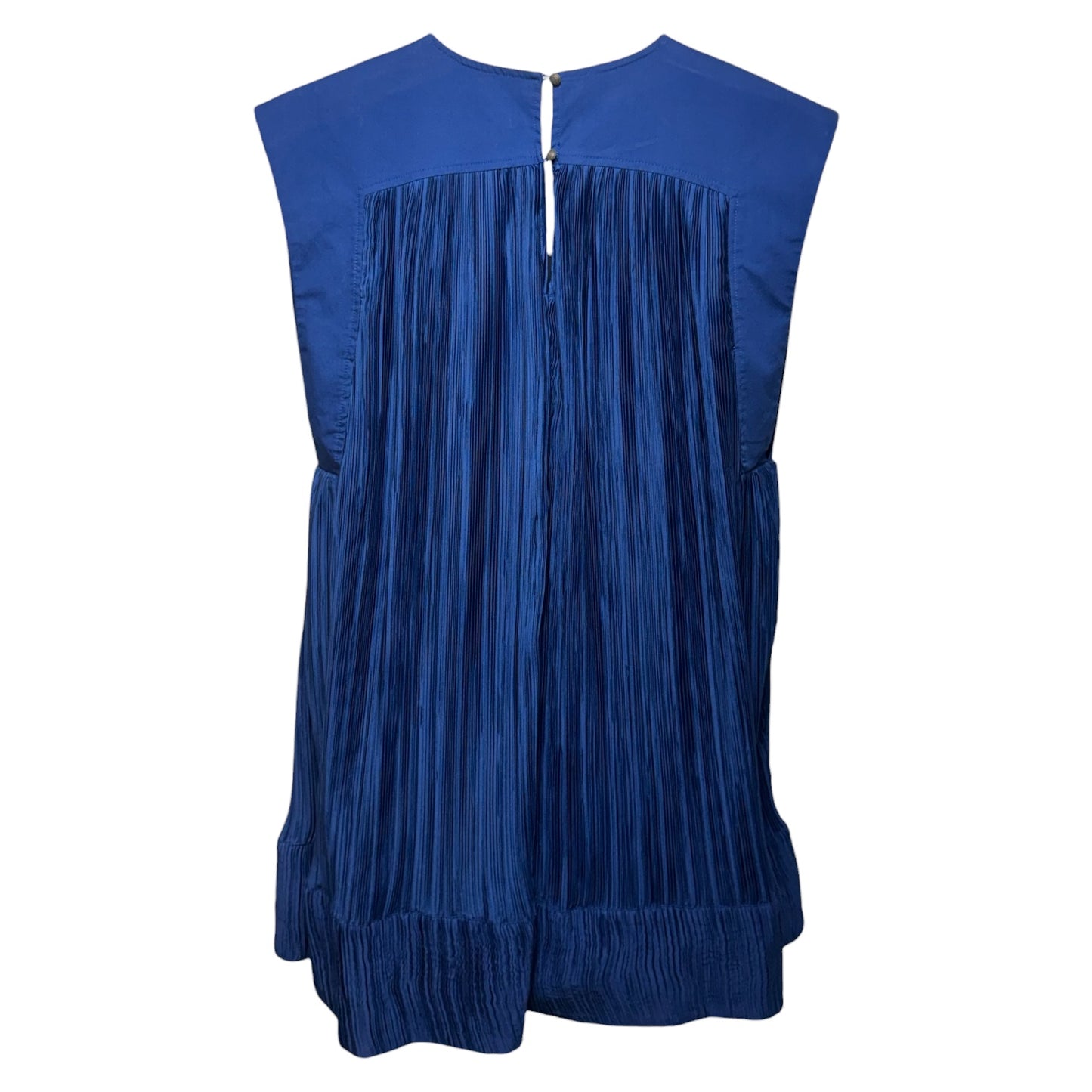 Cap-Sleeve Plissé Mini Dress By Anthropologie In Blue, Size: M